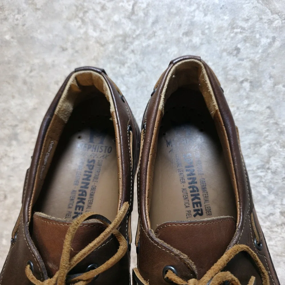 MEPHISTO SPINNAKER Boat Shoes Mens Size 11 Moccasin Brown Leather *Barely Worn.